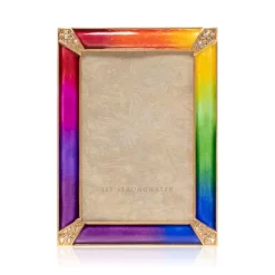Discount ๐ Jay Strongwater Leonard Pave Corner Frame, 4" X 6" Rainbow ๐