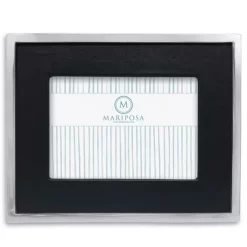 Best deal 🤩 Mariposa Leather With Metal Border Frame, 5" X 7" Black 👏