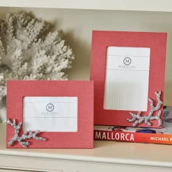Best Pirce 🔔 Mariposa Coral Linen Frame With Coral Icon, 4" X 6" 🛒 -Outlet Frame Store unnamed file 1167