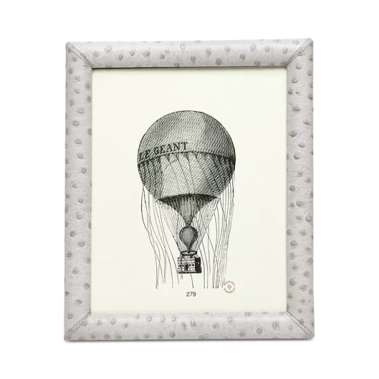 Outlet ⭐ Pigeon & Poodle Witney Ostrich Leather Frame, 10" X 12" Light Gray Ostrich ⭐ 2 Outlet ⭐ Pigeon & Poodle Witney Ostrich Leather Frame, 10" X 12" Light Gray Ostrich ⭐ - Image 2