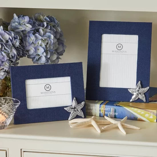 Cheap โ Mariposa Navy Blue Linen With Starfish Frame, 4" X 6" ๐ 4 Cheap โ Mariposa Navy Blue Linen With Starfish Frame, 4" X 6" ๐ - Image 4