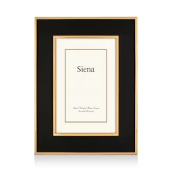 New 😀 Siena Black Wide Enamel With Gold Frame 🛒
