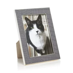 Discount 🌟 Addison Ross Faux Croc Picture Frame, 4" X 6" Mocha 👍 -Outlet Frame Store unnamed file 1394