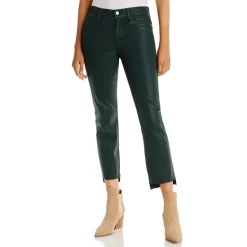 Best Sale 🔥 FRAME Le High Faux Leather High Rise Straight Leg 👖 Jeans In Pine 🔔