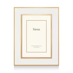 Best deal ✔️ Siena Wide Enamel With Gold Frame, 8" X 10" White ✔️