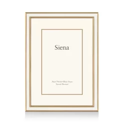 New 🤩 Siena Wide Enamel With Gold Frame, 5" X 7" White 😍