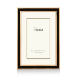 Budget ๐ Siena Wide Enamel With Gold Frame, 4" X 6" Black โจ