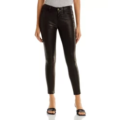 Cheap 🔥 FRAME Le High Rise Leather Skinny 👖 Jeans In Washed Black ✔️