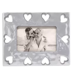 Deals ✔️ Mariposa Open Heart Border Frame, 4" X 6" Silver 💯