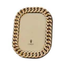 New 🤩 L'Objet Cuban Link 4" X 6" Picture Frame Platinum ❤️ -Outlet Frame Store unnamed file 607