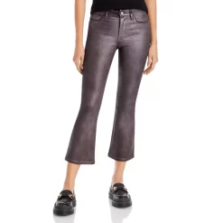 Buy 🛒 FRAME Le Crop Mini High Rise 🧥 Coated Bootcut 👖 Jeans In Mahogany ⌛