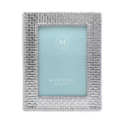 Hot Sale 👍 Mariposa Basketweave Frame, 4" X 6" Silver 🔥