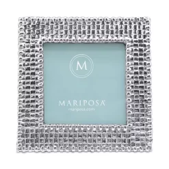 Coupon 😉 Mariposa Basketweave Frame, 4" X 4" Silver 🎉