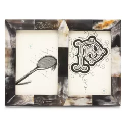 Deals ✔️ Pigeon & Poodle Essen Horn Double Frame, 4" X 6" Natural 😀