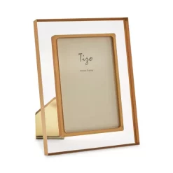 Best Sale 🔥 Tizo Lucite Bordered Easel Back 4" X 6" Picture Frame Gold ❤️